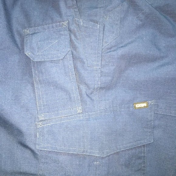 CQR Tactical Pants Mens 42W/30L Ripstop Dark Navy Cargo Pockets Elastic Waist - Picture 11 of 13